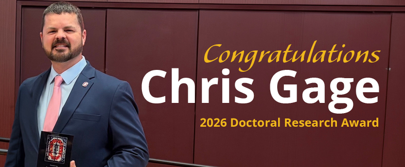 National Registry Research Fellow Chris Gage Receives Inaugural Doctoral Research Award from The Ohio State University 