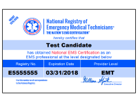 National Registry Current Certification Card National Registry of