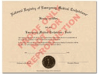 EMR Certificate National Registry of Emergency Medical Technicians