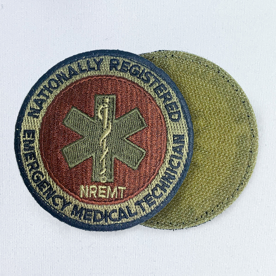 NREMT Paramedic Patch, Embroidered - OCP (w/ Hook Back)